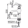 Popular Single-Lever Restroom Vintage Basin Faucet